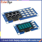 1.3 Inch 128x64 OLED Display SSD1116 with 4x4 Matrix Keyboard Module I2C SPI for Raspberry Pi ESP32