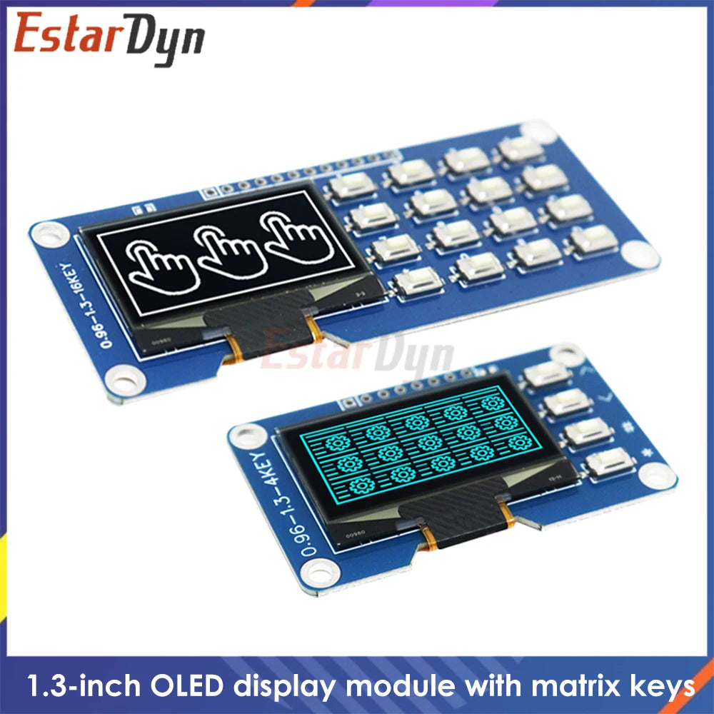 1.3 Inch 128x64 OLED Display SSD1116 with 4x4 Matrix Keyboard Module I2C SPI for Raspberry Pi ESP32