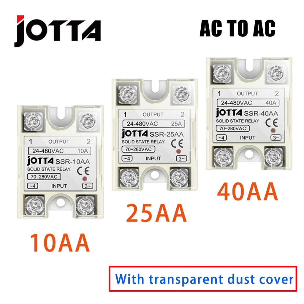 JOTTA SSR -10AA  25AA 40AA  AC Control AC SSR White Shell Single Phase Solid State Relay With Plastic Cover