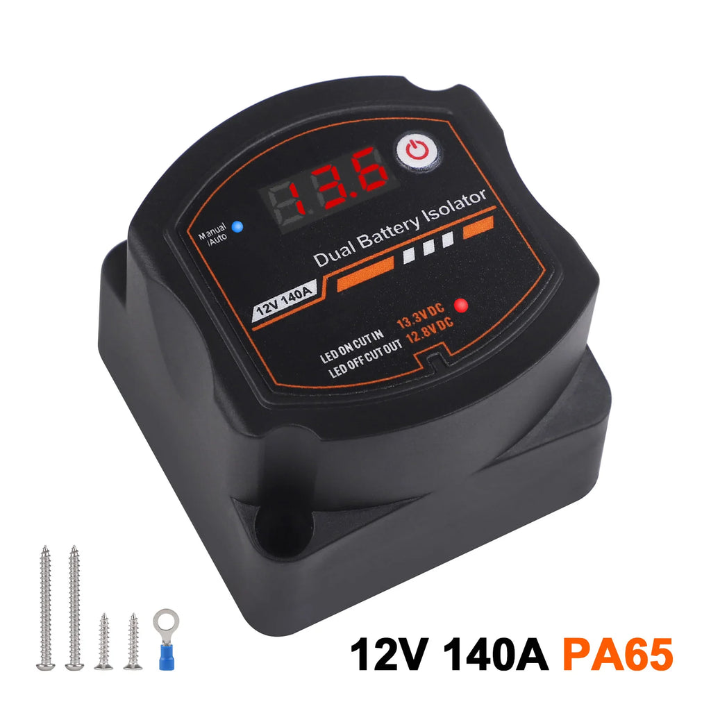 CSPEED Smart Dual Battery Isolator 12V 140A Waterproof Digital Voltage Sensitive Relay VSR Switch For Car Camper UTV Boat Marine