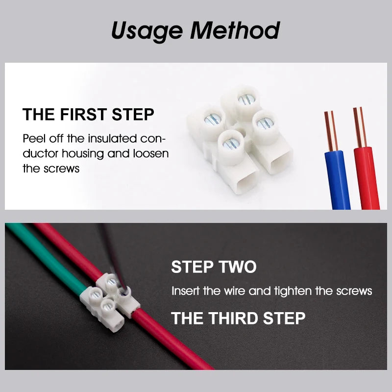 Terminal Block 12-Position Strip 450V/32A PA66 Electrical Equipment Connectors 0.5-4mm² Plastic Flame Retardant Wire Connector