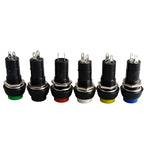 6pcs 12mm Momentary Button SPST ON/Off AC 250V/1.5A 125V/3A, Versatile Lock Free mini Round Button