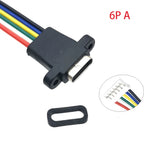 5pcs Type-C USB 3.1 Connector 2Pin 4Pin 6Pin Welding Wire Female Socket Rubber Ring High Current Fast Charging Port