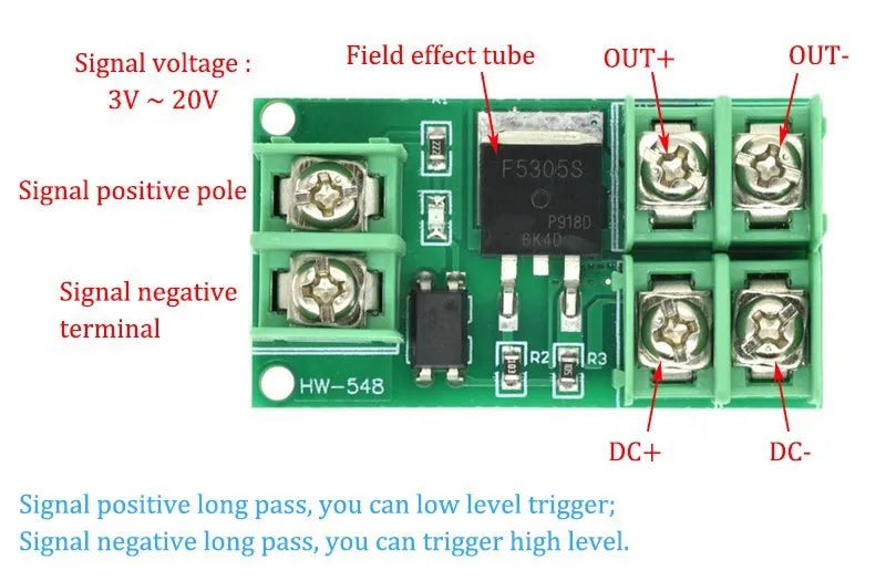 1-10PCS MOS Tube Module PMOS Switch Electronic Switch Module Field Effect Tube 3V 5V 12V 24V 36V
