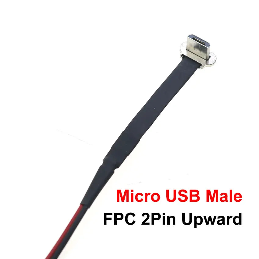 JCD Micro USB C Type-C FPC 2Pin 3Pin With Resistor R1 Soft Flat Cable Male Plug Mobile Phone Fast Charging Cable Extension Wire
