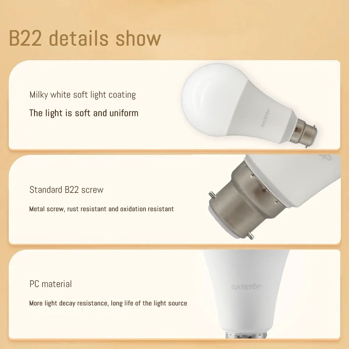 8Pcs E27 LED Bulbs AC 110V 220V 230V Boasting 3W 10W 20W 24W Lamp Warm White for Bedroom Balcony Lighting