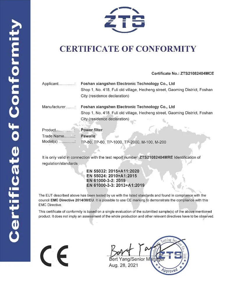 TP80 European Standard Power Filter 8-bit EU Power Purifier Socket Complex 2nd Level Filter Purifier Surge Protection