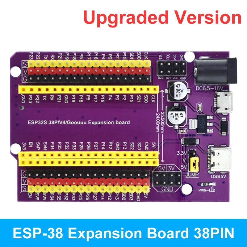 1/5/10/30Pcs ESP32S 38Pin Purple Expansion Breakout Board NodeMCU 32S Wifi UART Serial Communication Module Lua Program Board
