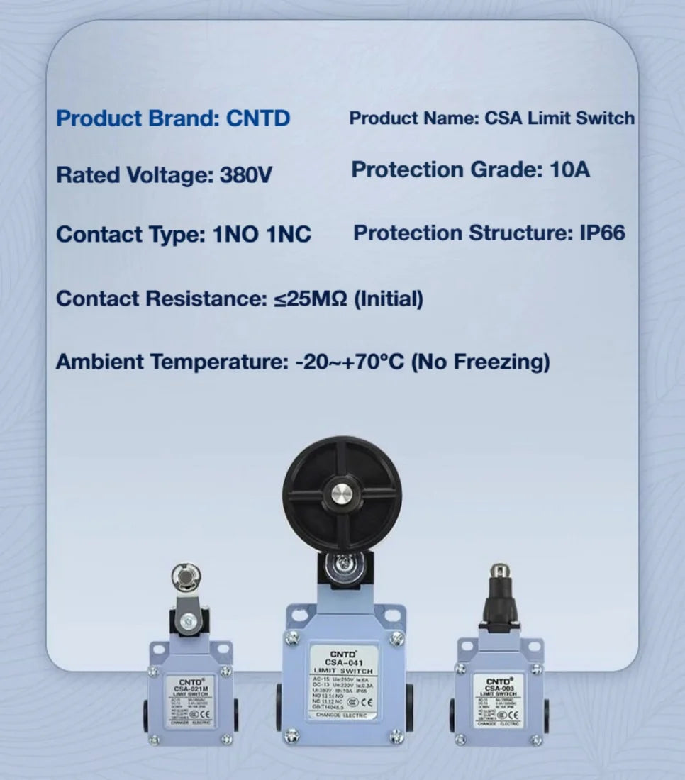 CNTD Limit Switch Micro Switch CSA-001 CSA-003 CSA-012 CSA-031 CSA-021 CSA-061 CSA-071 Waterproof Motion Sensor CSA-081 CSA-041