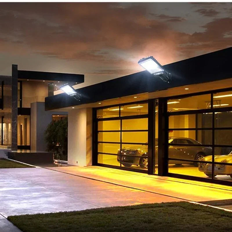 Outdoor Solar Wall Led Light with Human Body Motion Sensor 3 Modes Garden Terrace Garage Courtyard Waterproof Street Lighting
