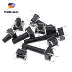 50PCS 6X6X5/4.3/5.5/6/7/8/9/10/13MM Tact Switch Push Button Switch 12V 4PIN DIP Micro Switch For TV/Toys/home use Button