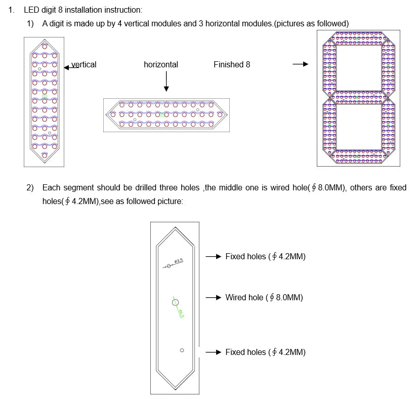 18' Outdoor Waterproof LED Billboard Score Display Screen 7-Segment Digital Modules for Signage LED Numbers Parts