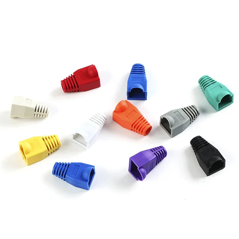 10-100Pcs RJ45 Ethernet Cable Connector Boots Cover CAT5 CAT5E CAT6 CAT6E Ethernet Network Lan Cable Plug Cap Protective Sleeve