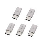 5Pcs Mini Micro USB Female to Type C Male Adapter Connector Phone Data Line Charging Converter Black White