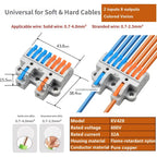 Universal Quick Push-in Electrical Wire Terminal Blocks Splitter Cable Connectors Mounted Junction Box for Home Industrial Use