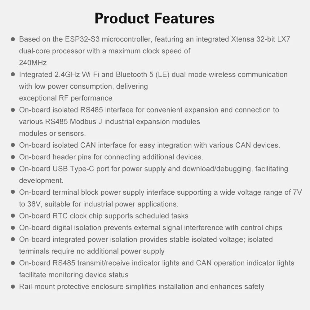 TTL to RS485 electrically isolated serial converter module ESP32-S3-RS485-CAN development board RS485 CAN communicator
