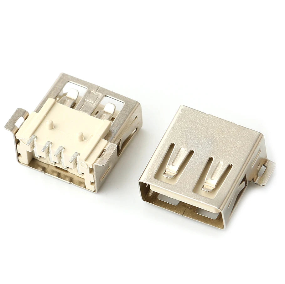 10Pcs USB 2.0 4Pin A Type Female Socket Connector G54 2 Feet 90/180 Degree Data Transmission Charging USB Connector