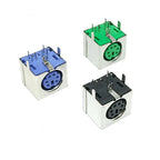 2/5/10Pcs PS2 Female Socket Jack Connector On PCB Black/Green/Purple 6 Pins PS/2 Square Jack Adpater