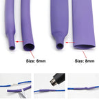 1/3/5M Purple 2:1 Heat Shrink Tube Dia. 1.5mm ~ 50mm Thermoretractile Wire Repair DIY Shrinkable Case Cover Cable Shrink Wrap