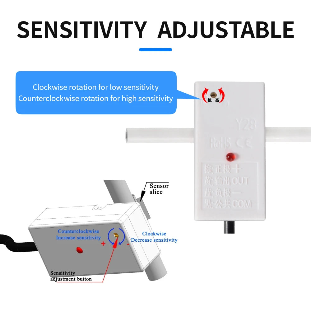 5V/12V/24V  XKC-Y28A-NC/NO/RS485 Capacitive Liquid&Water Level Sensor With XH2.54 Connector+50cm Lines for Arduino DIY Projects