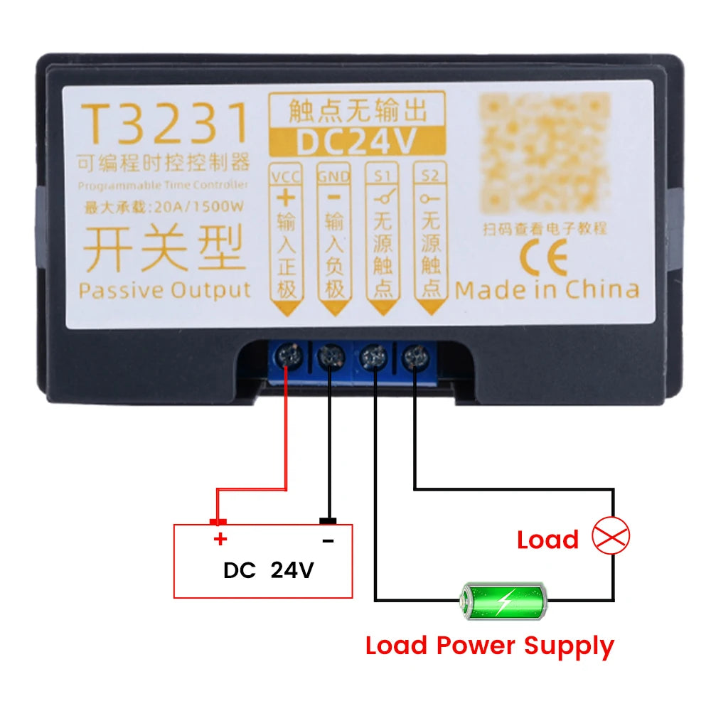 Digital Time Delay Relay AC 110V 220V 24V T3230 LED Display Cyclic Timing Control Switch Adjustable Timing Relay