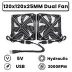 GDSTIME Dual 40mm 50mm 60mm 80mm 92mm 120mm 140mm DC 5V Powered USB Fans with 2 in 1 USB Cable for AV Receiver DVR Cooling