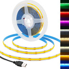 DC 5V USB COB Strip Width 8MM Flexible LED Strip Cabinet Light Lamp Home Decor TV Backlight Pink/Red/White/Ice Blue/Yellow/Green
