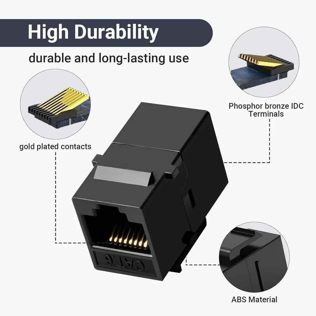 1-24PCS Cat6 RJ45 Keystone Coupler Network Ethernet Dual Straight Head Lan Cable Connectors Internet CAT 6 6a Extender Plug