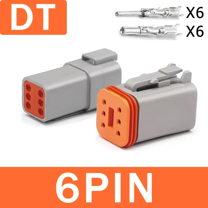 2/3/4/6/8/12Pin Deutsch Type DT Connector Plug-In With Fixed Flange DTM/DTP Waterproof Wire Automotive Connector