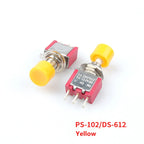 5Pcs PS-102 DS-612 3Pin 6mm Mini Momentary Automatic Return Push Button Switch ON-(ON) 2A 250VAC/5A 120VAC Toggle Switches