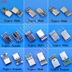 USB 3.1 Type C Connector 24 /8Pins Male/Female Socket Receptacle Adapter to Solder Wire & Cable 24 Pins Support PCB Board