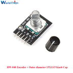 10 PCS 360 Degrees Rotary Encoder Module KY-040 HW-040 Sensor Switch 6MM Half Shaft Potentiometer Rotary Knob Cap 15×17 15×13.5