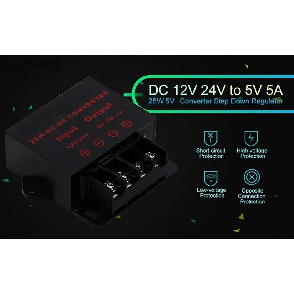 12V/24V to 5V 12V to 5V 24V to 5V 5A 10A 15A DC Converter Regulator Car Step Down Reducer CE Certified Step-down Module