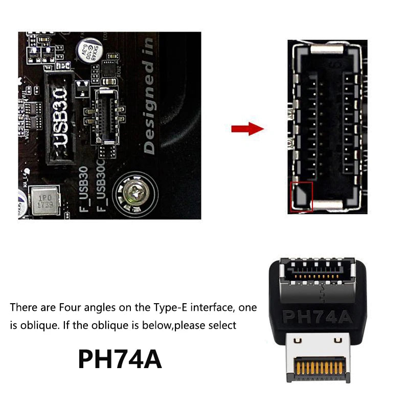 USB 3.1 Front Panel Header Type E to USB C Type C Expansion Cable Adapter Connector for Desktop Computer Motherboard Plug
