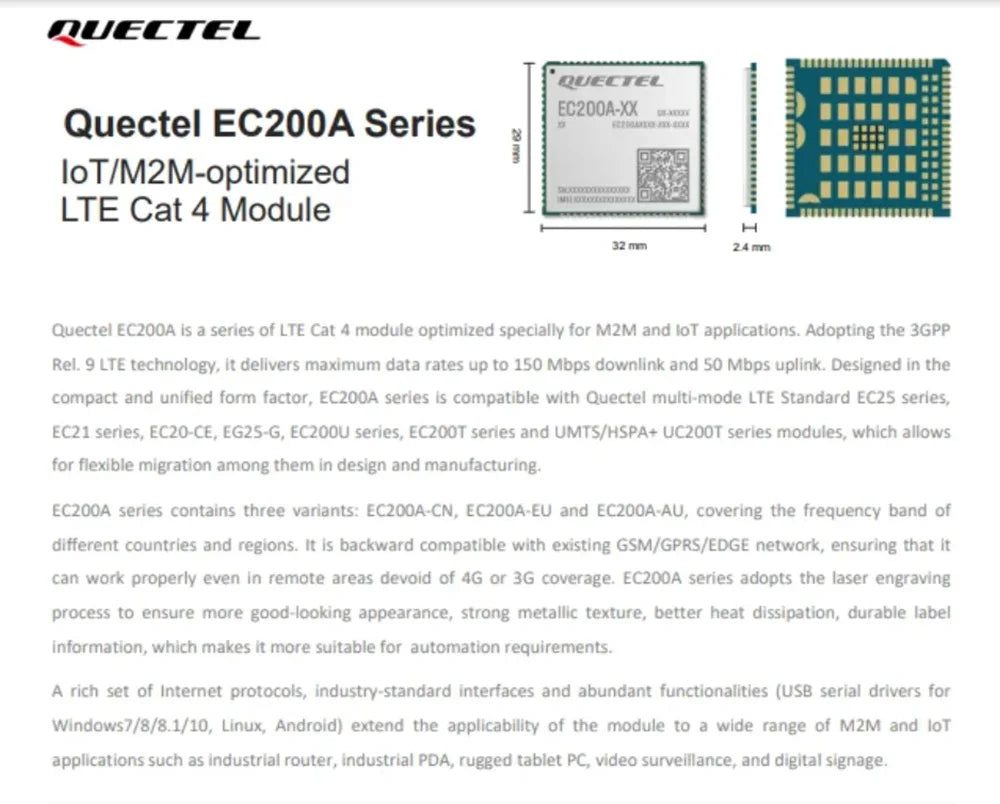 100% New&Original CAT4 Module with Core board Quectel EC25-E EC25-AU EC25-EUX EC25-AUX EC25-AF EC25-AFX EC25-A EC25-J EC200 EG25