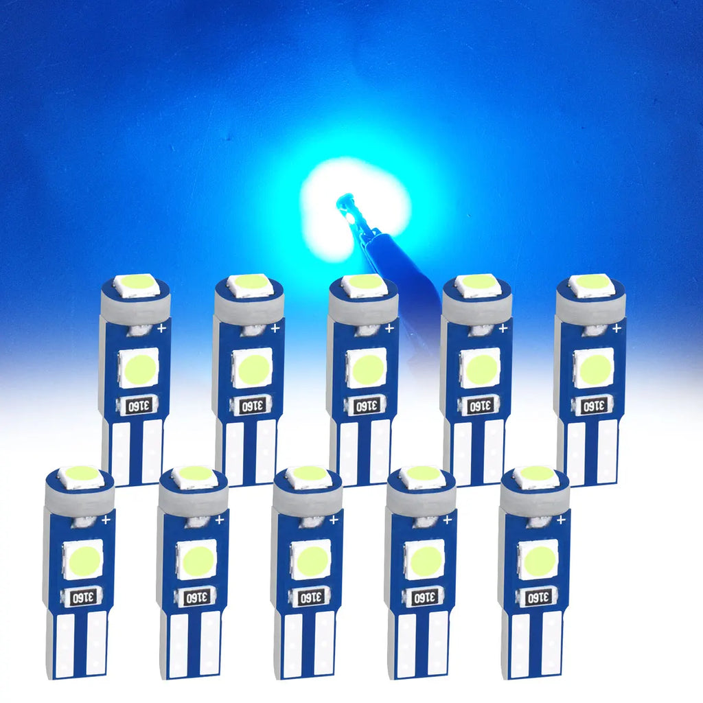 Ultra Bright T5 W1.2W W2.3W 3030 3Chipsets LED Small Bulbs 12V White/Ice Blue/Pink/Yellow/Red for Car Panel and Instrument Light