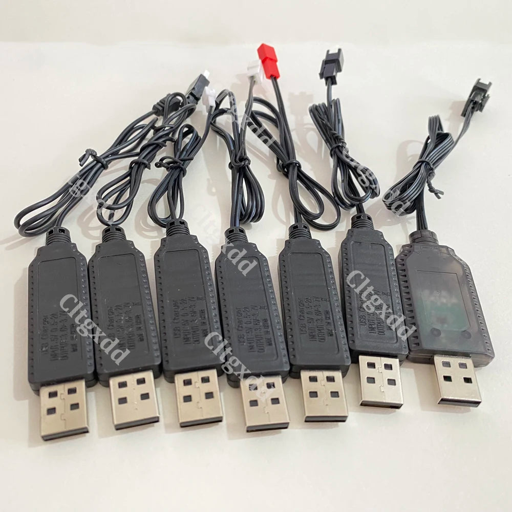 3.7V/7.4V USB Lithium Charging Cable SM-2P SM-4P JST XH2.54 PH2.0 MX2.0 1.25mm Adapter For RC Toy Car Drone Wide Compatibility
