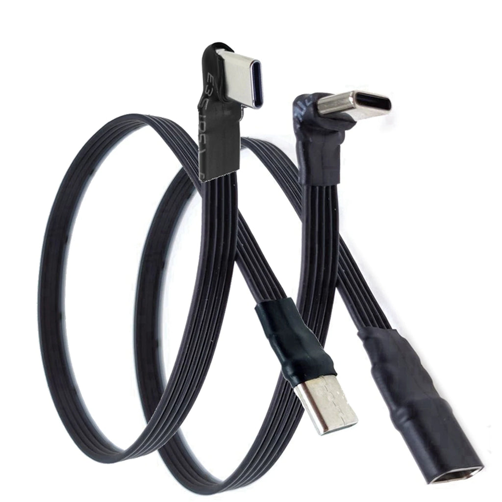5CM 10CM 30CM USB 2.0 Type-C Flat Cable Extension FPC Cable USB 2.0 USB-C 90° Up/Down Angled Plug 5CM-1M