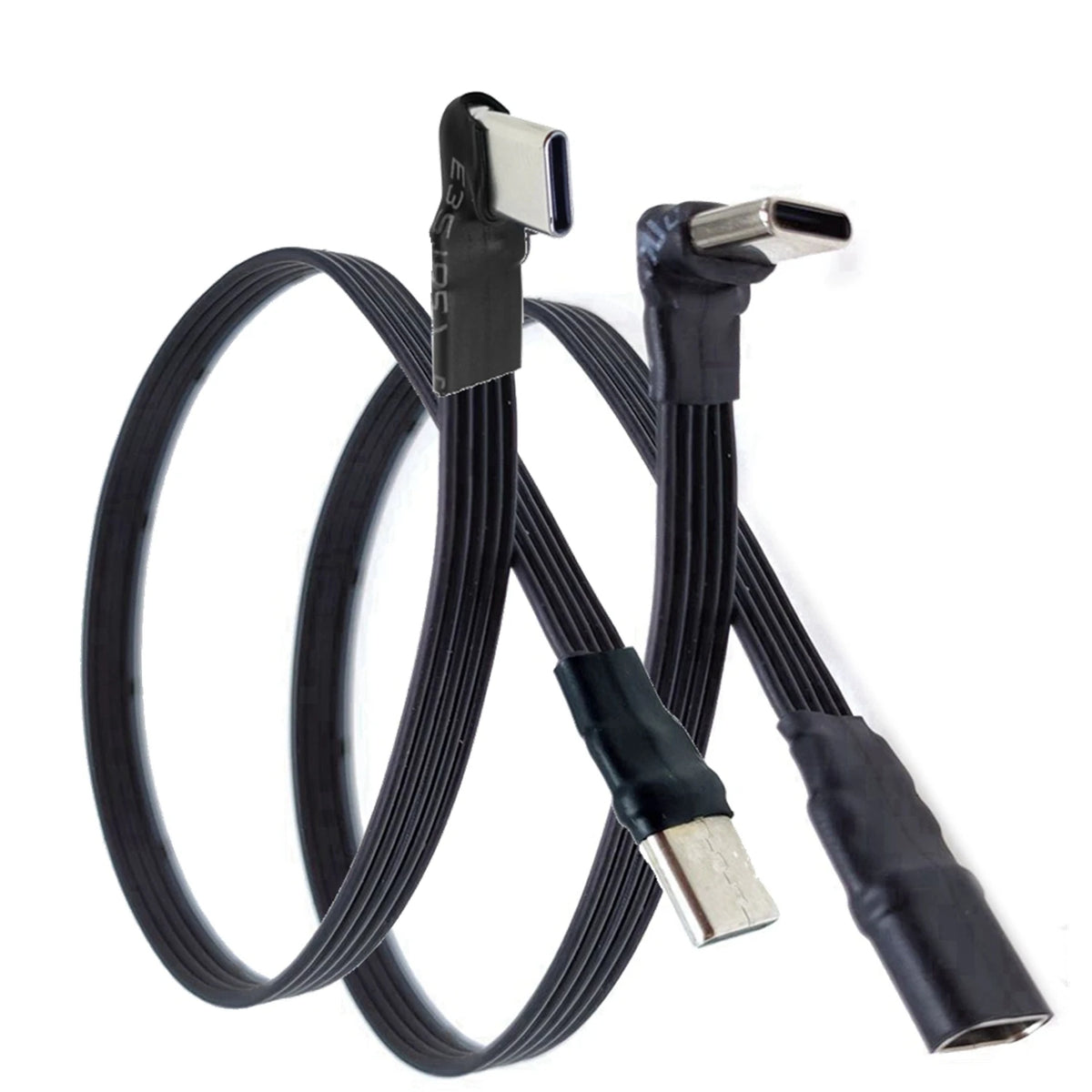 5CM 10CM 30CM USB 2.0 Type-C Flat Cable Extension FPC Cable USB 2.0 USB-C 90° Up/Down Angled Plug 5CM-1M