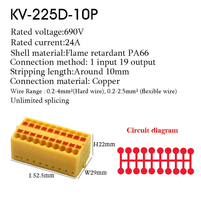 Wire Electrical Cable Connectors PTFIX 2.5mm² Terminal Block Plug-in Splitter Spliceable DIN-Rail Junction Box Connection Tools