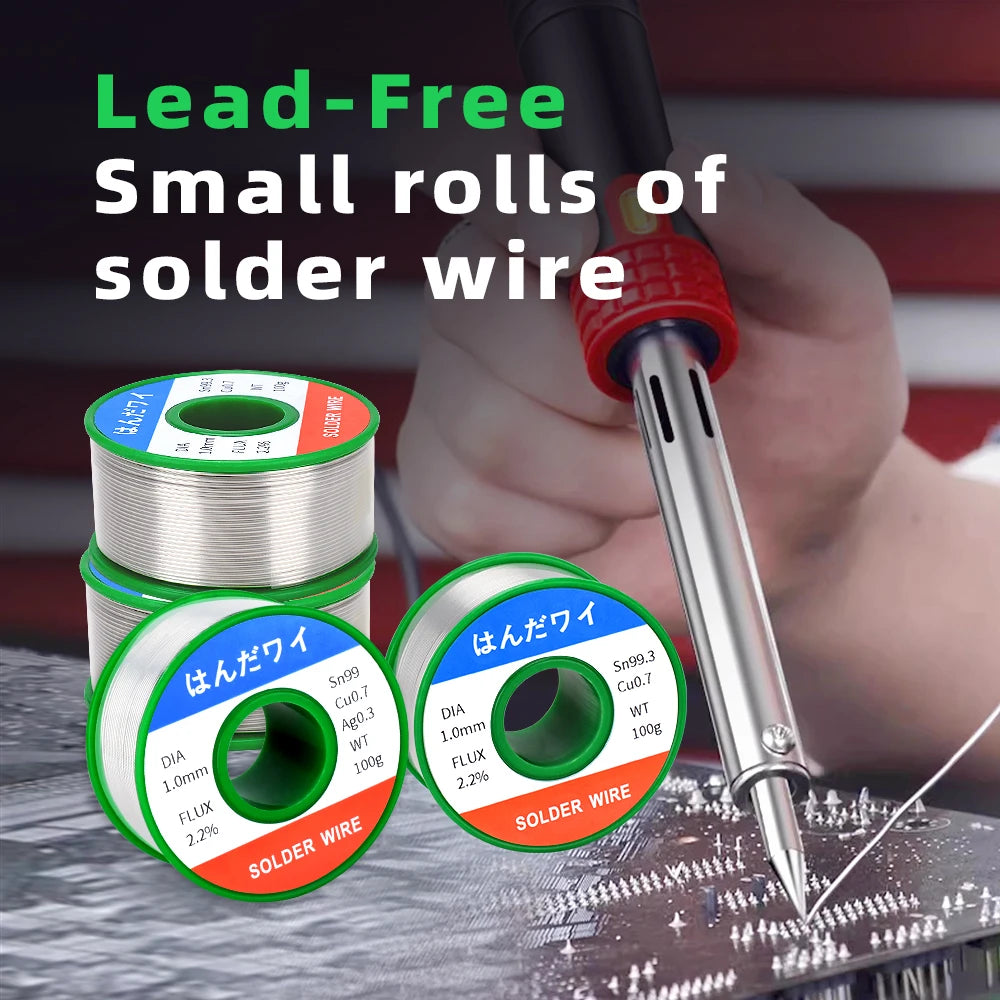 Sn99.3 Cu0.7 50G 100G Lead Free Solder Wire Tin 0.5/0.6/0.8/1.0mm Rosin Core Solder Welding Soldering Iron