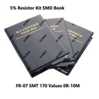 0201 0402 0603 0805 1206 FR-07 SMT 170 Values 0R-10M Smd Sample Book 5% Resistor Kit Smd Book Chip Resistor Assortment Kit