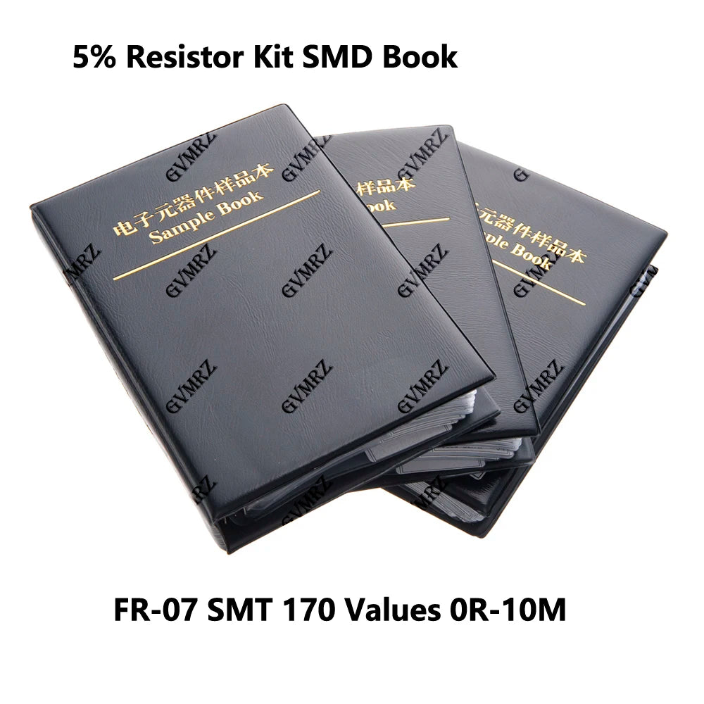 0201 0402 0603 0805 1206 FR-07 SMT 170 Values 0R-10M Smd Sample Book 5% Resistor Kit Smd Book Chip Resistor Assortment Kit