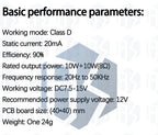 1PCS EGBO Super Slim 2 x 15W PAM8610 Class D Digital Dual Power Audio Amplifier Board 12V black