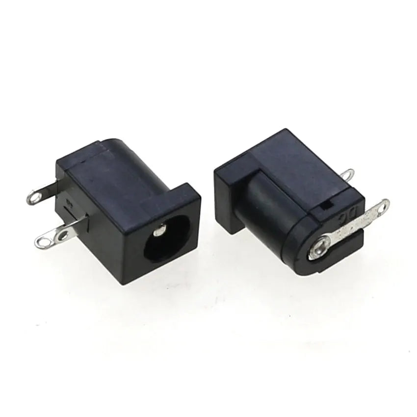 Cltgxdd 10/20/50/100pcs DC Power Jack Female Socket Connector DC005 5.5*2.1mm 5.5x2.5mm 3Pin Right Angle PCB Mount Terminal