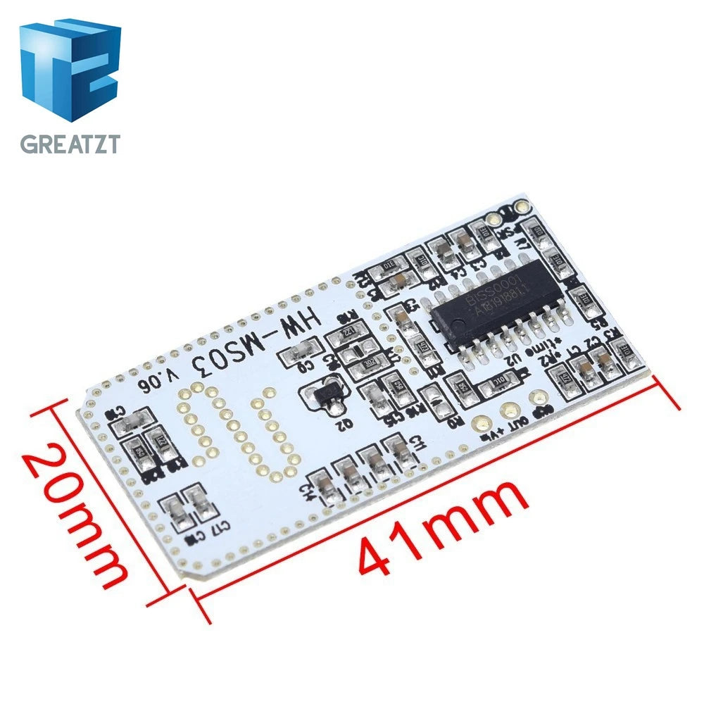 High Performance Motion Sensor Module Radar Motion Sensor HW-MS03 2.4GHz to 5.8GHz Microwave Radar Sensor Module for Arduino