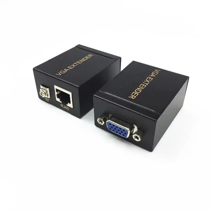 60M VGA Extender Over Single RJ45 Cat6 Cable 1080P VGA Ethernet Extender Video Transmitter Receiver for PC Loptop HDTV Monitor