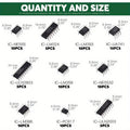 85PCS Integrated Circuit Chip Kit 10 Specifications IC-NE555 IC-LM324 IC-LM358 DIP Single Precision Timer Combination Kit