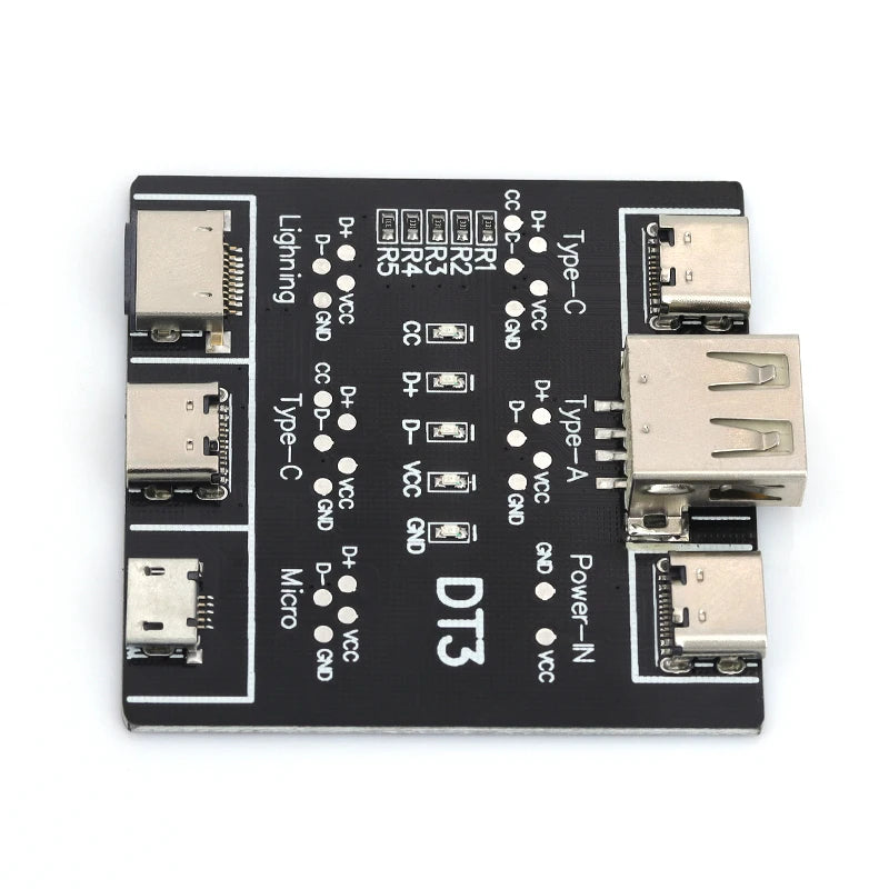 1-5PCS DT3 Test Module, Type-C Lightning MicroUSB Multi-port Cable Detector for Data Transmission and Charging Testing