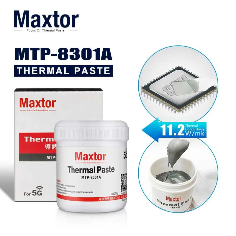 Maxtor 11.2W/mk Thermal Paste High Performance Thermal Conductive Grease for Intel Processor PC CPU GPU PS4 Computer Cooling